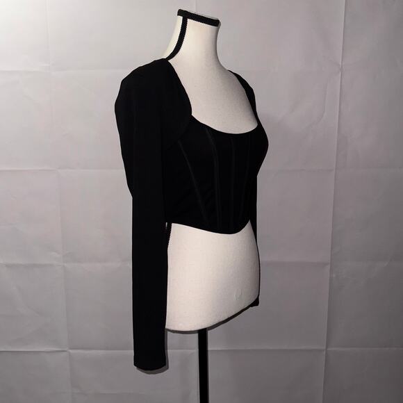 Forever 21 black corset crop top women’s size small NWT - Picture 3 of 8